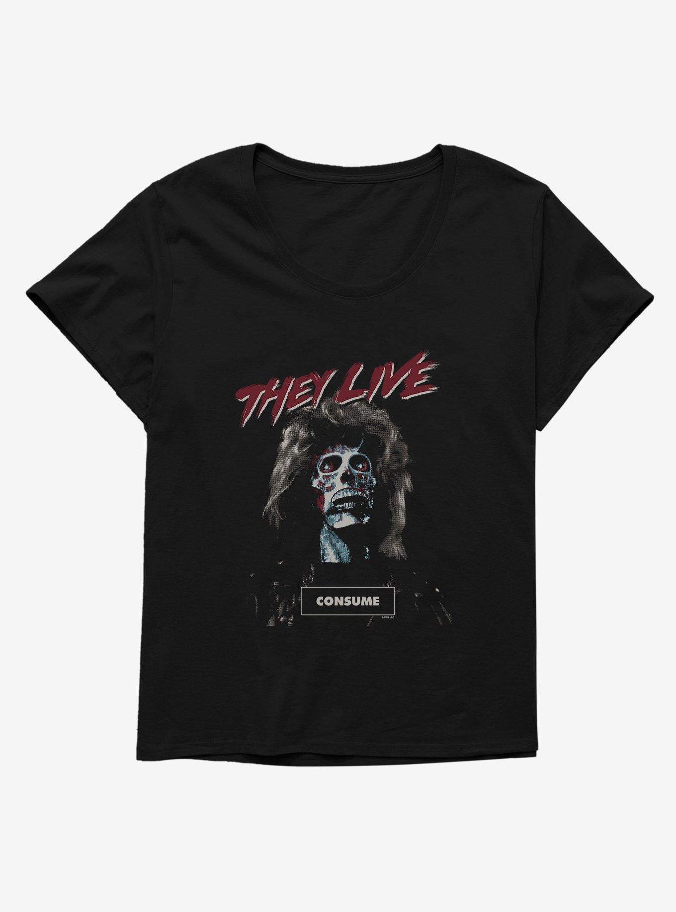 They Live Consume Girls T-Shirt Plus Size, BLACK, hi-res