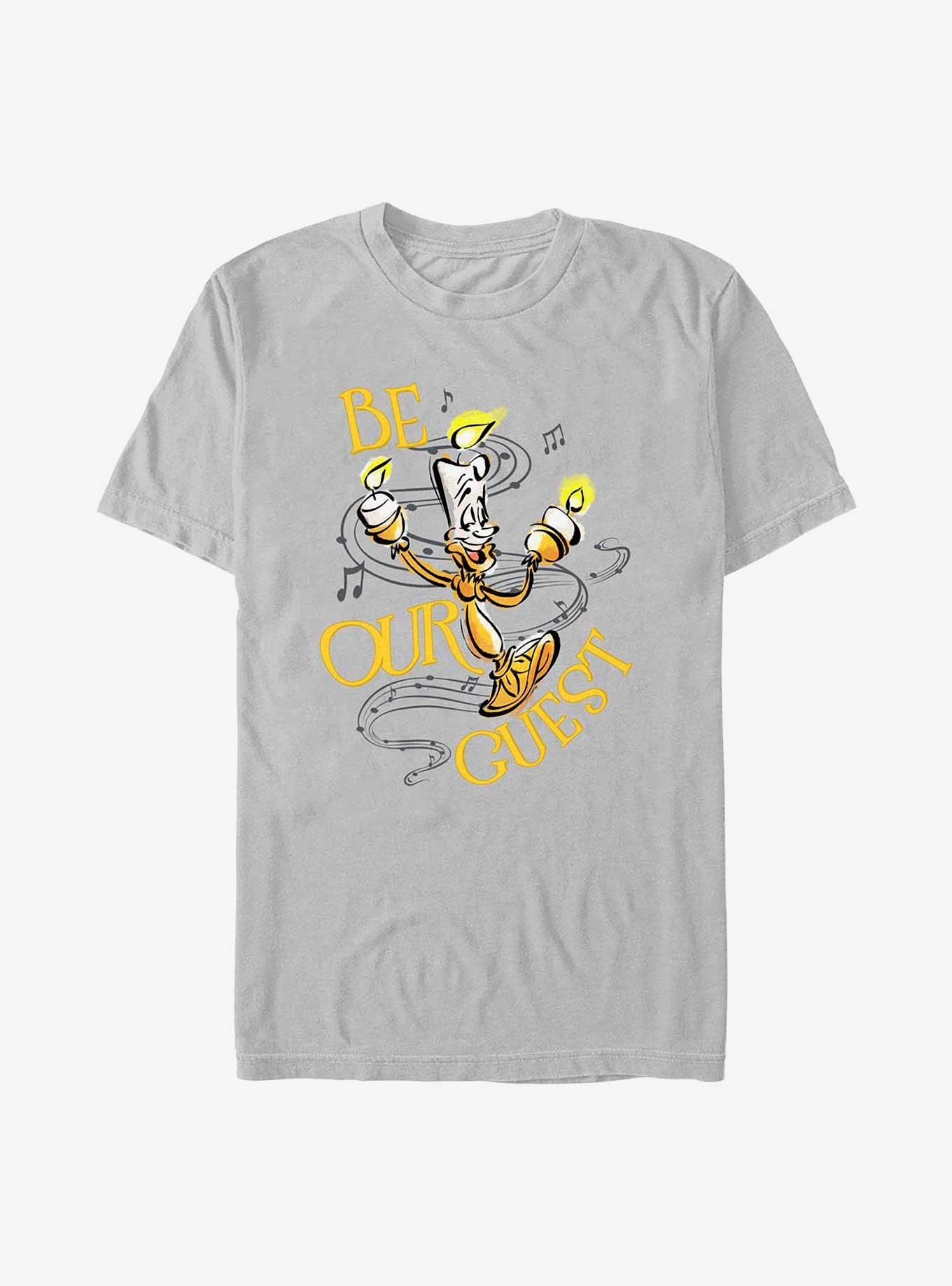 Disney100 Beauty and the Beast Lumiere Be Our Guest T-Shirt, SILVER, hi-res