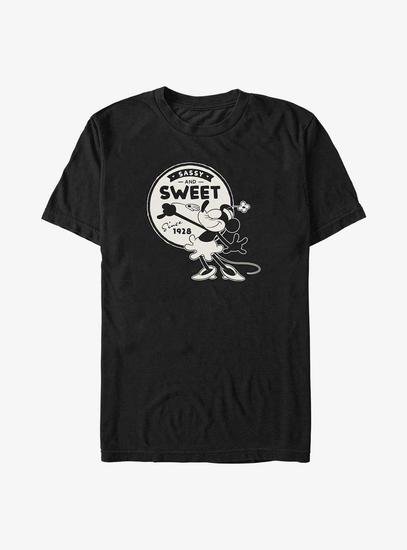 Disney100 Minnie Mouse Sassy and Sweet T-Shirt, BLACK, hi-res