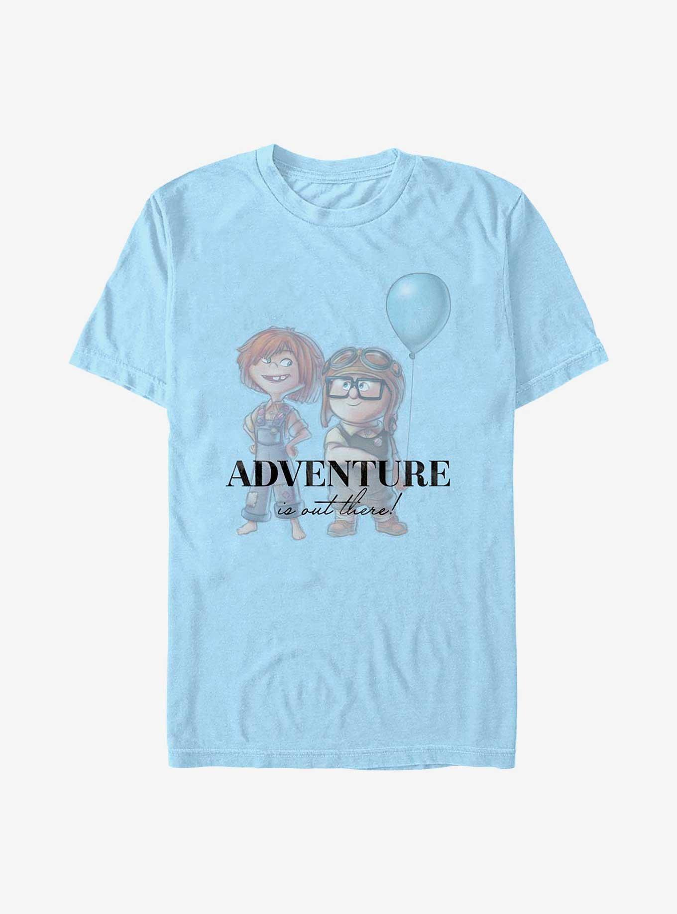 Disney100 Pixar Up Ellie and Carl Adventure Is Out There T-Shirt, LT BLUE, hi-res