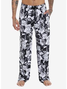 Dragon Ball Z Black & White Panel Pajama Pants, , hi-res
