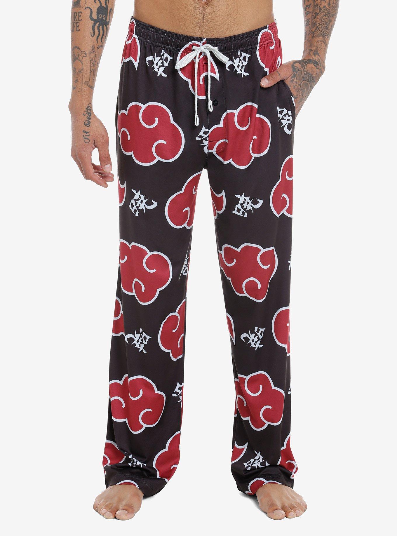 Naruto Shippuden Anime Cartoon Mens Black Sweatpants-Medium