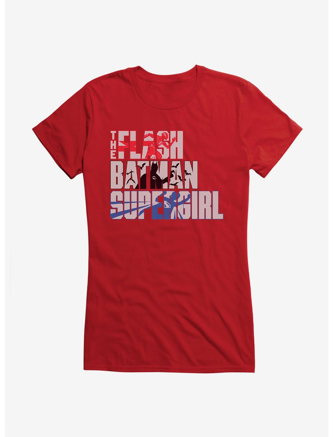 The Flash Batman Supergirl Girls T-Shirt, RED, hi-res
