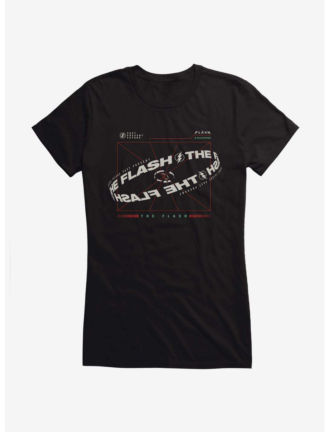 The Flash Past Present Future Scroll Girls T-Shirt, BLACK, hi-res
