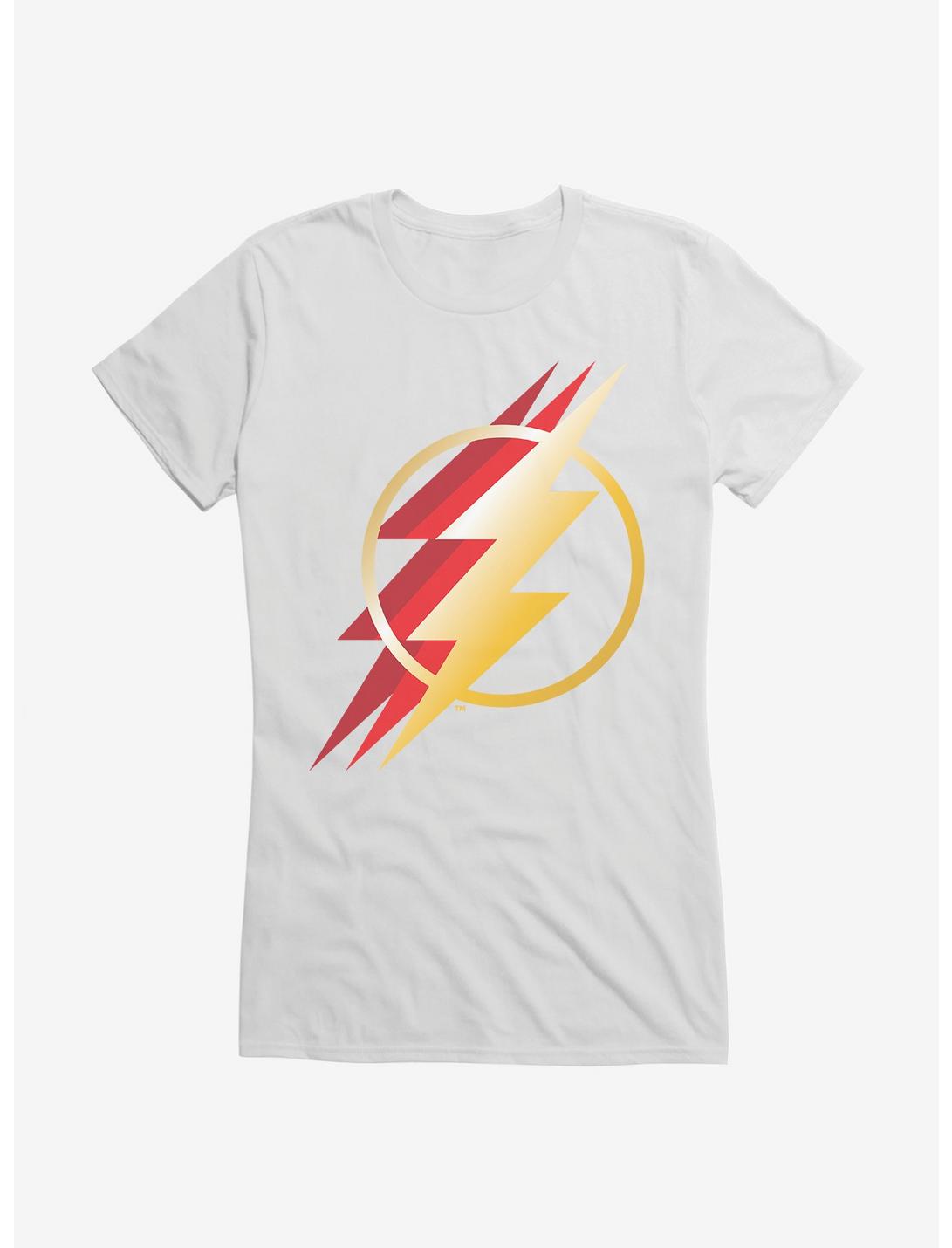 The Flash Triple Logo Girls T-Shirt, WHITE, hi-res