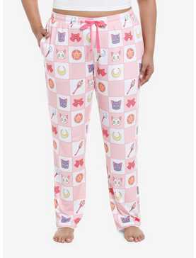Sailor Moon Icons Grid Girls Pajama Pants Plus Size, , hi-res