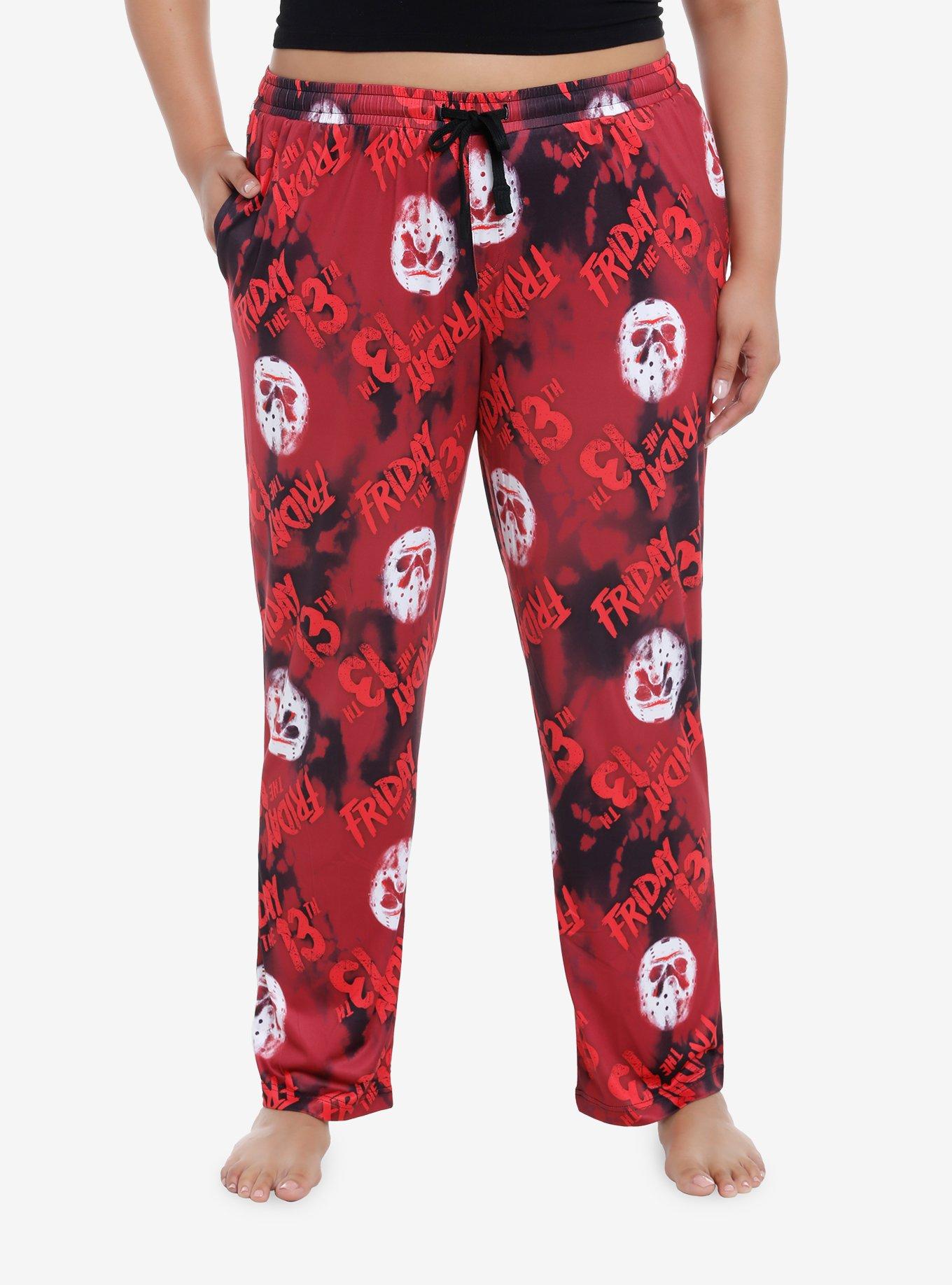 Friday The 13th Logo Girls Pajama Pants Plus Size, BLACK, hi-res