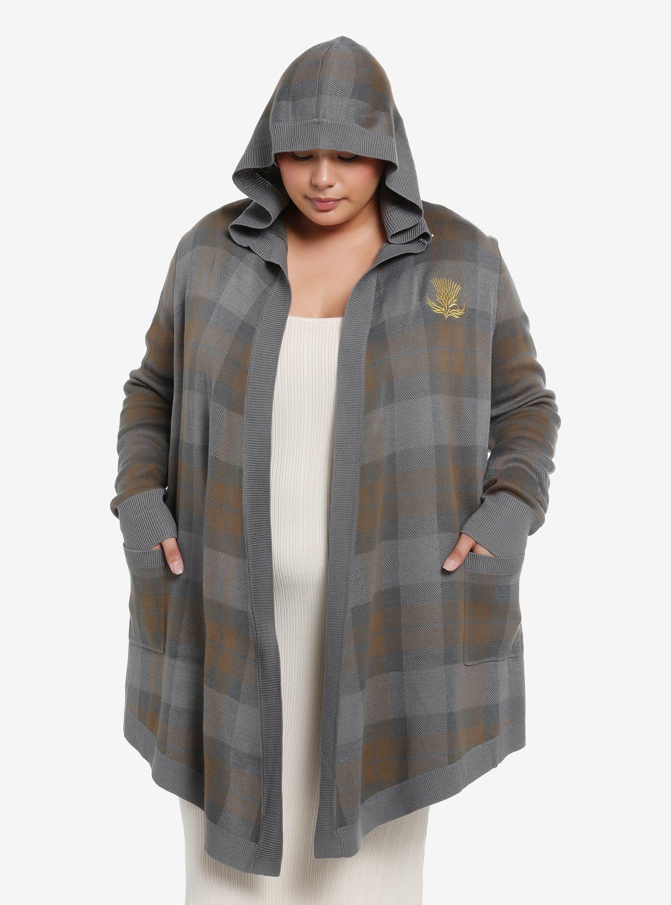 Plaid hooded cardigan sale