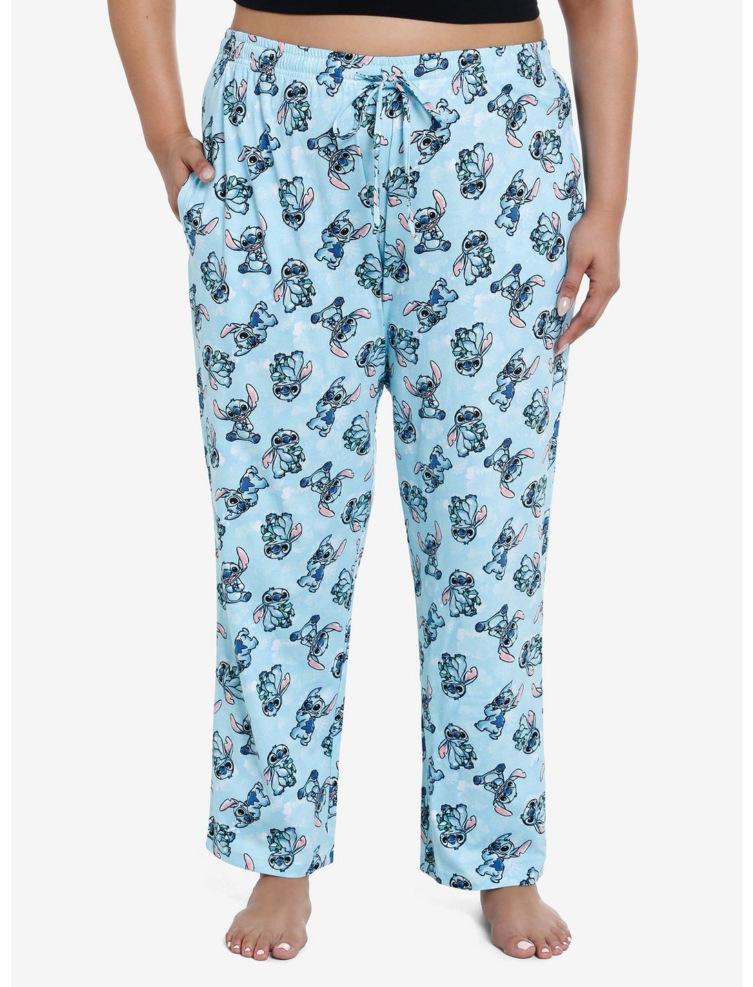 Disney Stitch & Frog Pajama Pants Plus Size, BLUE, hi-res