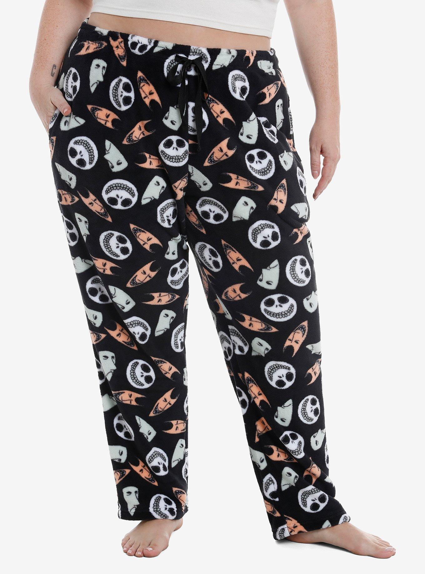 The Nightmare Before Christmas Oogie's Boys Masks Girls Pajama Pants Plus Size, BLACK, hi-res