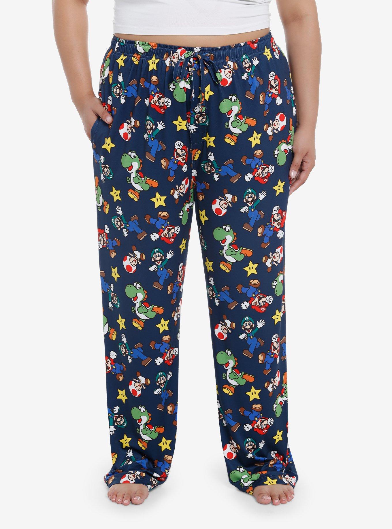 Super Mario Bros. Characters Girls Pajama Pants Plus Size