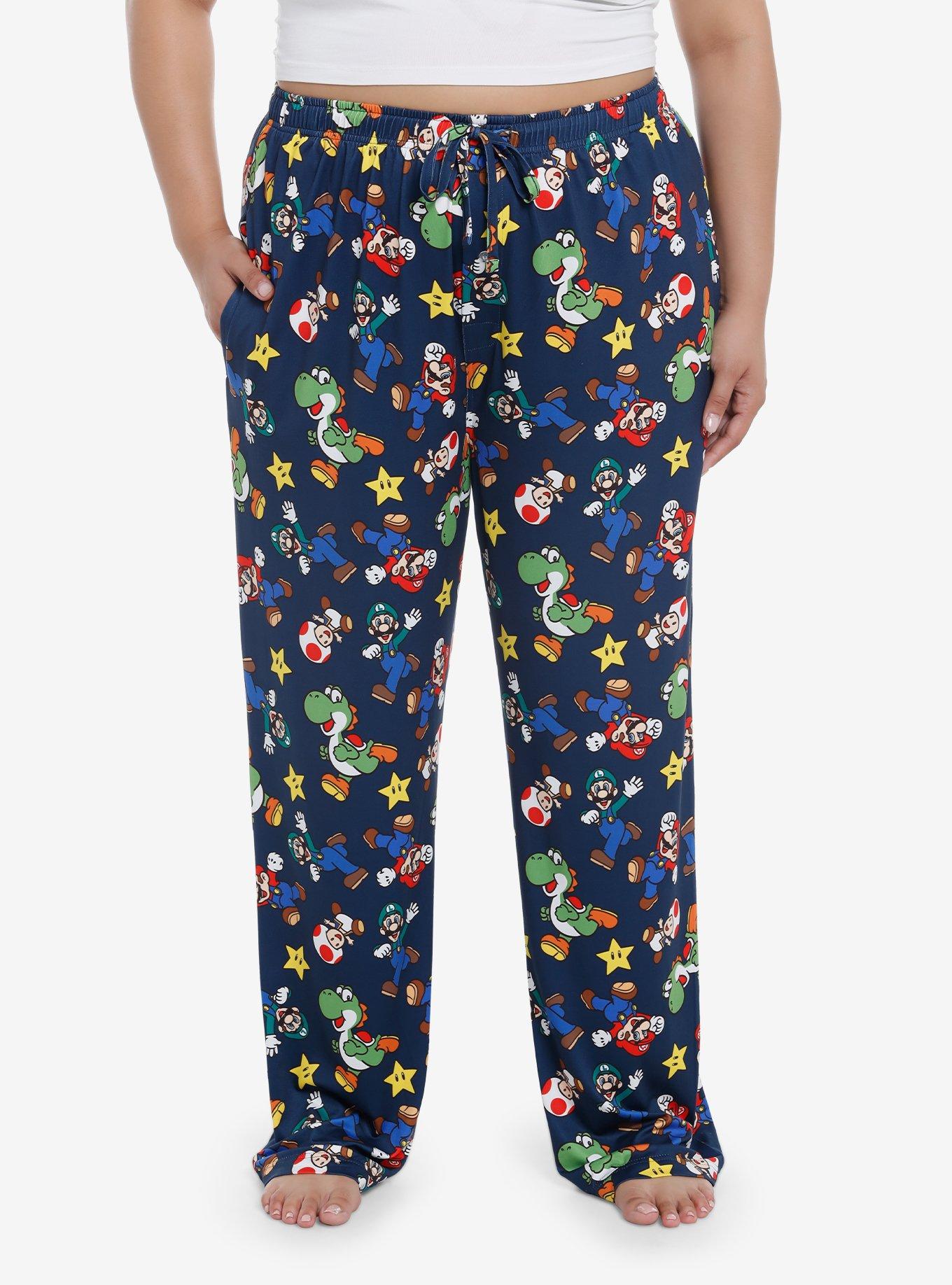 Super Mario Bros. Characters Girls Pajama Pants Plus Size, , hi-res