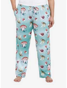 Fairy Frog Mushroom Pajama Pants Plus Size, , hi-res
