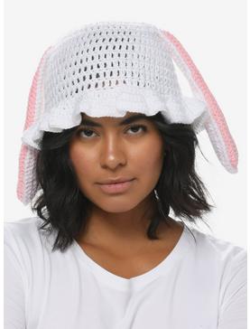 Bunny Ears Ruffle Knit Bucket Hat, , hi-res