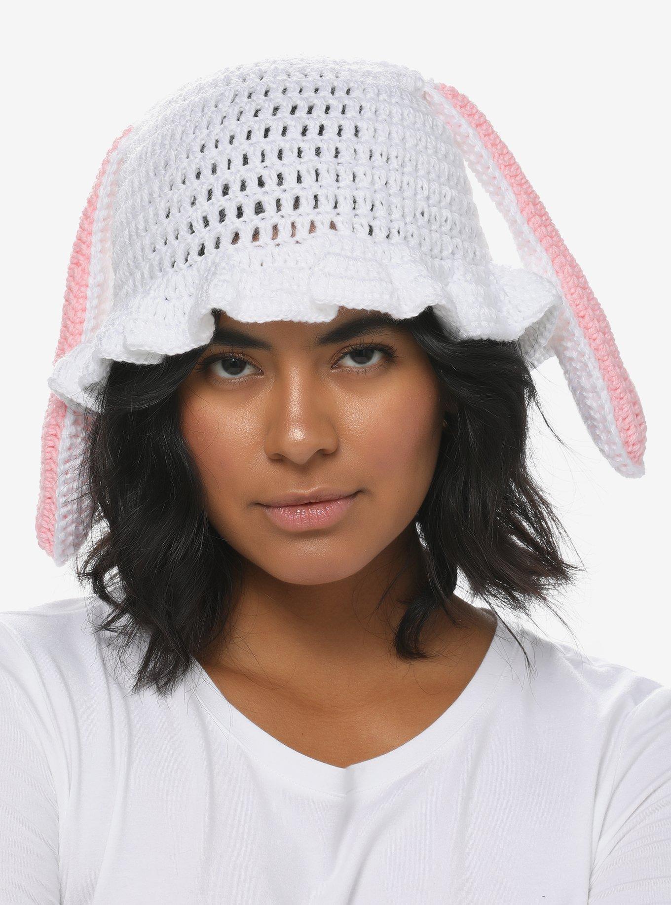 Bunny Ears Ruffle Knit Bucket Hat, , hi-res