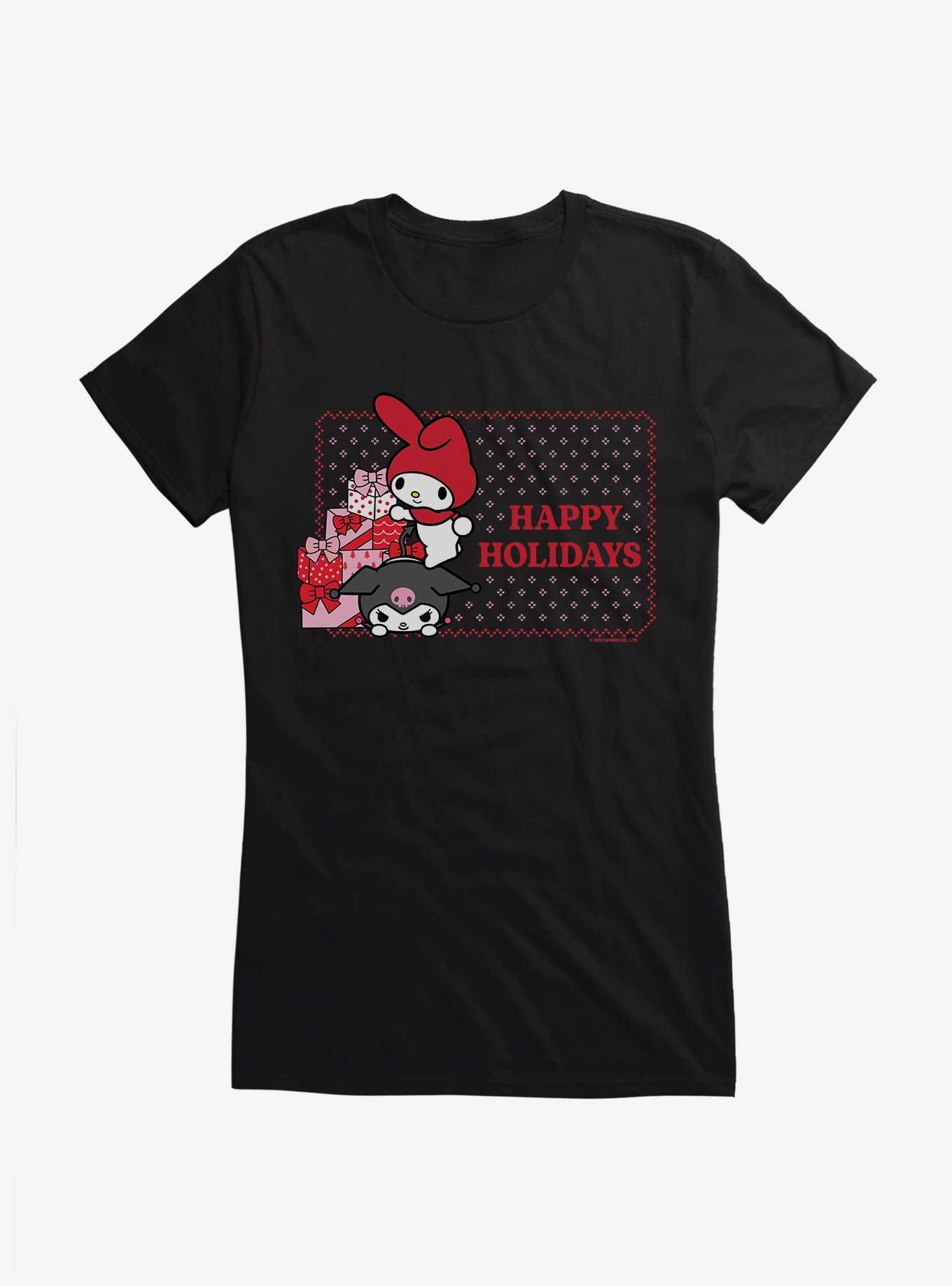 My Melody & Kuromi Holiday Presents Girls T-Shirt, , hi-res