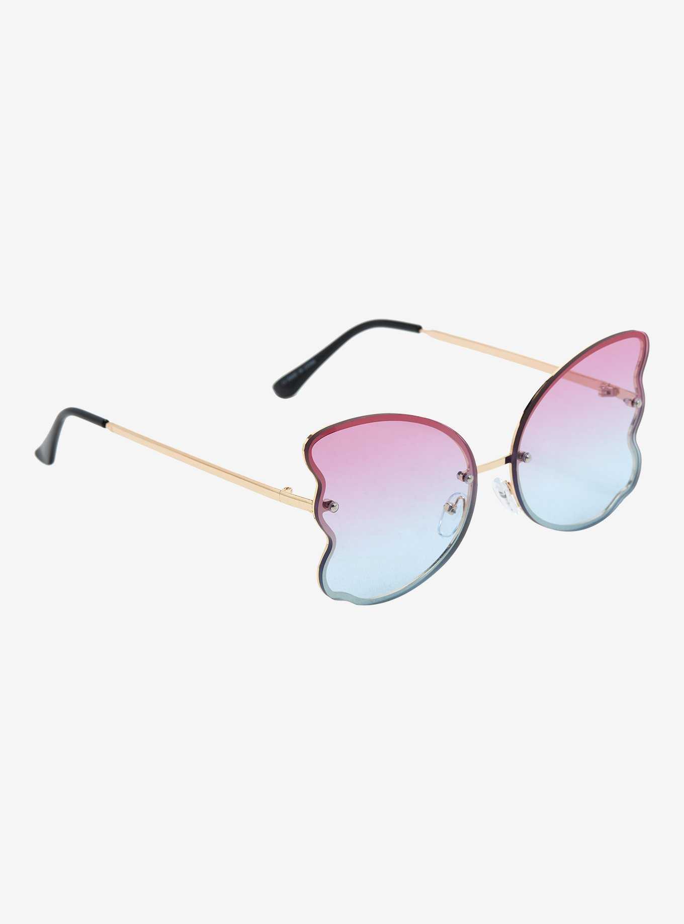 Purple & Blue Gradient Butterfly Sunglasses, , hi-res