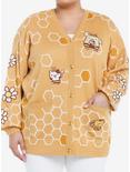 Pompompurin Honeycomb Girls Cardigan Plus Size, YELLOW, hi-res