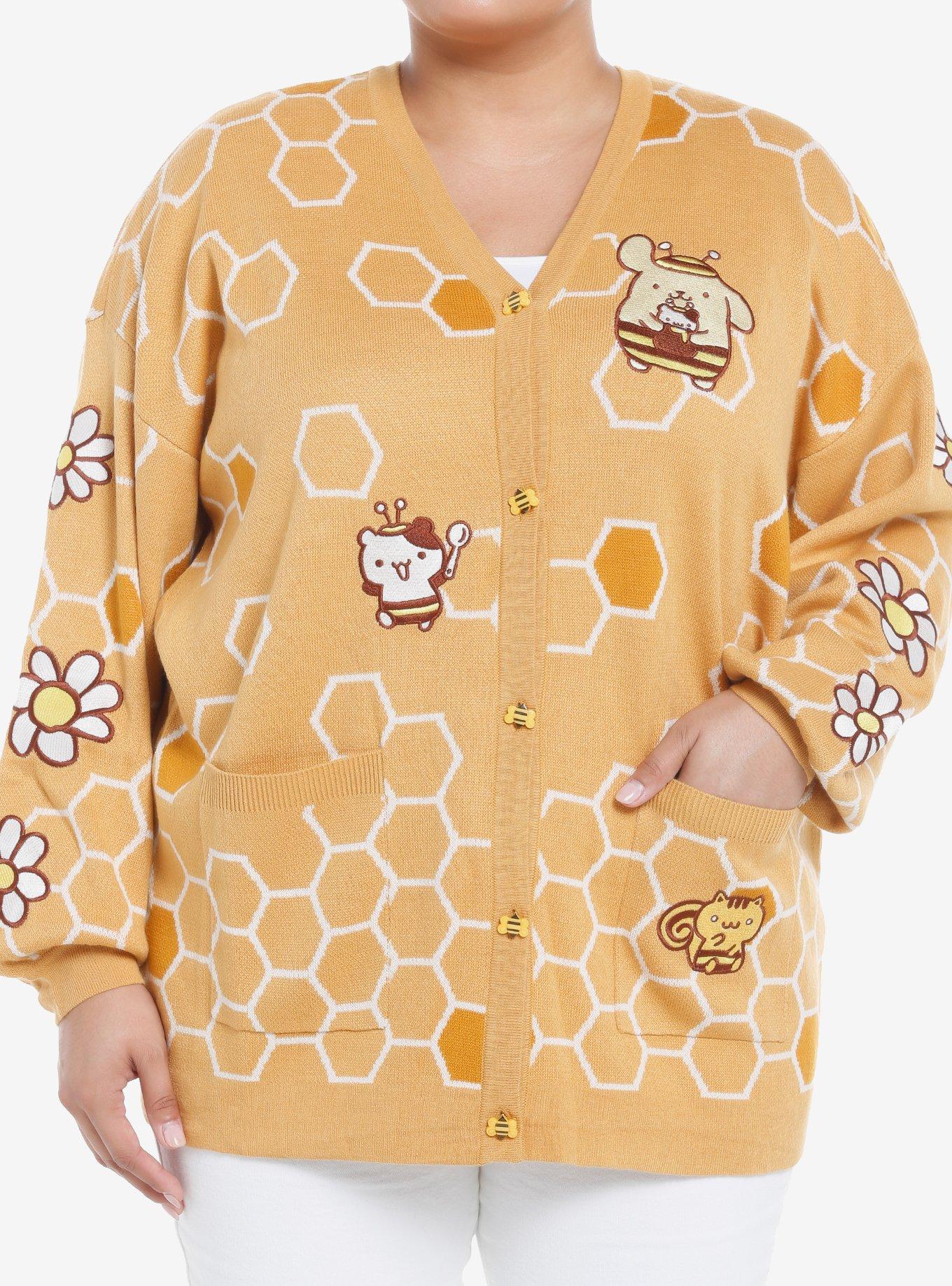 Pompompurin Honeycomb Girls Cardigan Plus Size, , hi-res