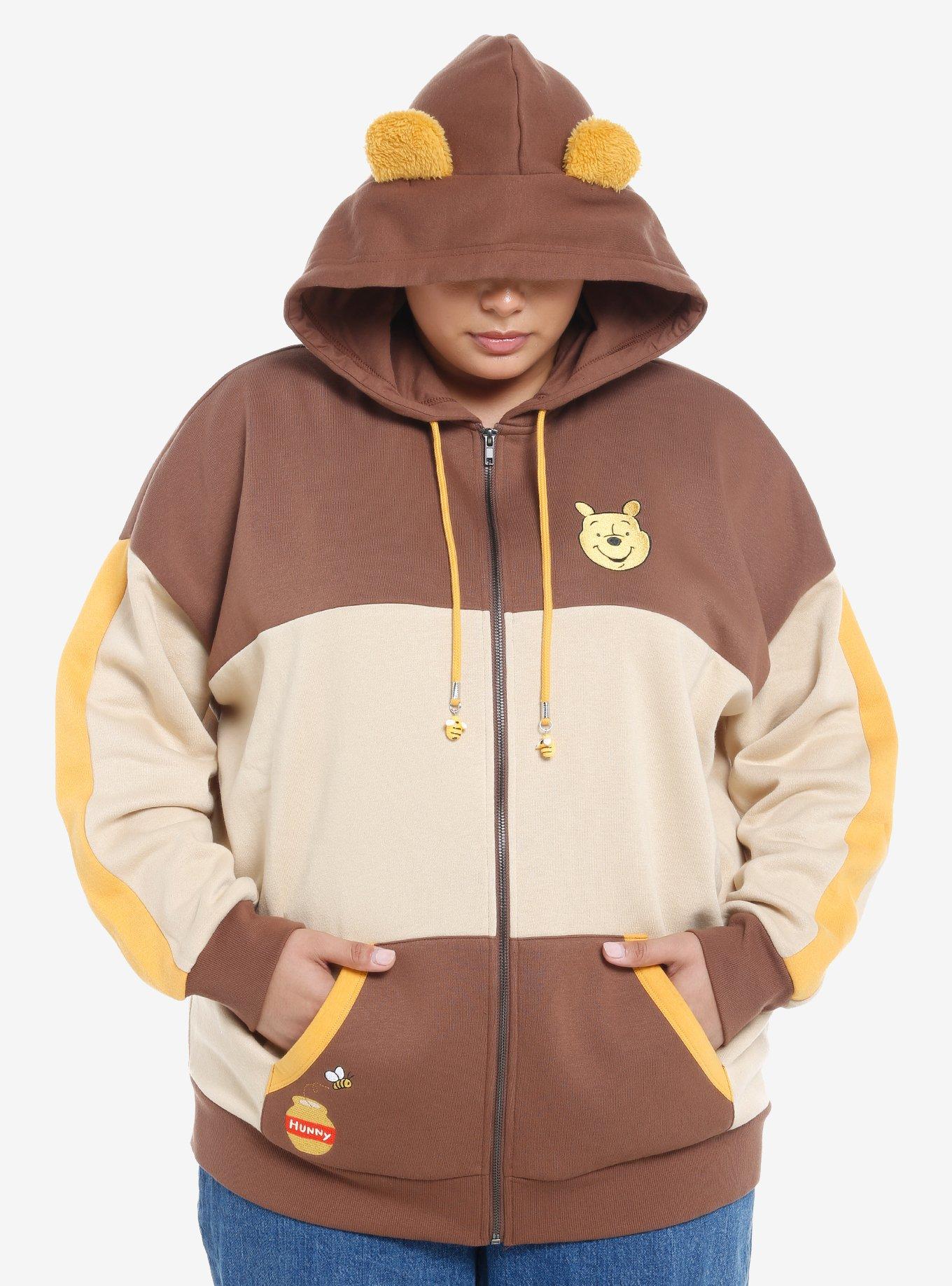 Disney Winnie The Pooh Ears Color-Block Girls Oversized Hoodie Plus Size |  Hot Topic