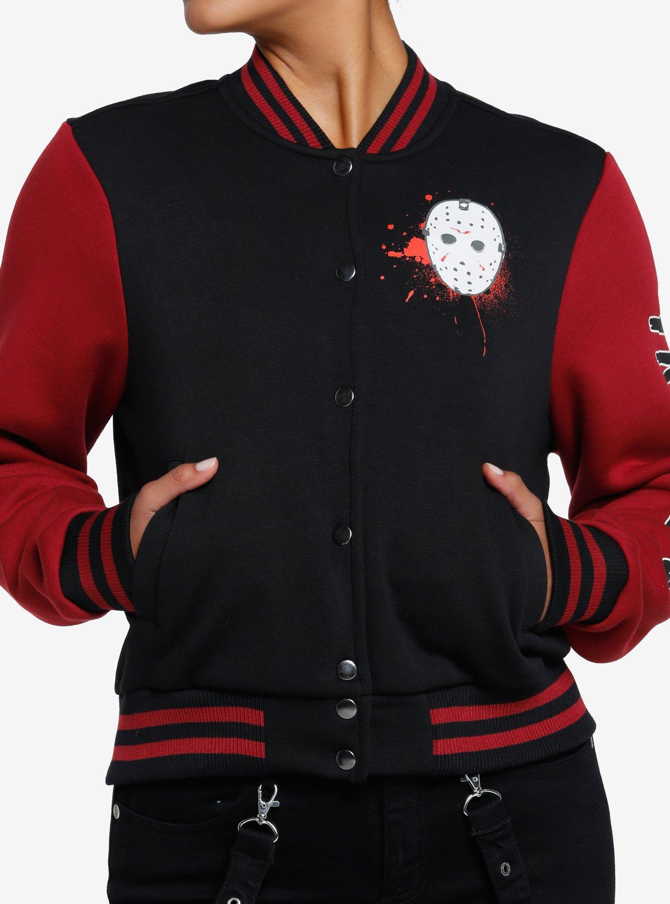 Friday The 13th Jason Color-Block Girls Varsity Jacket, MULTI, hi-res