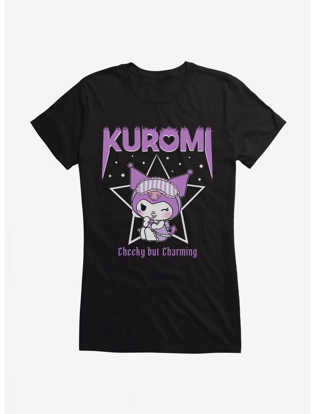 Kuromi Cheeky But Charming Girls T-Shirt, BLACK, hi-res