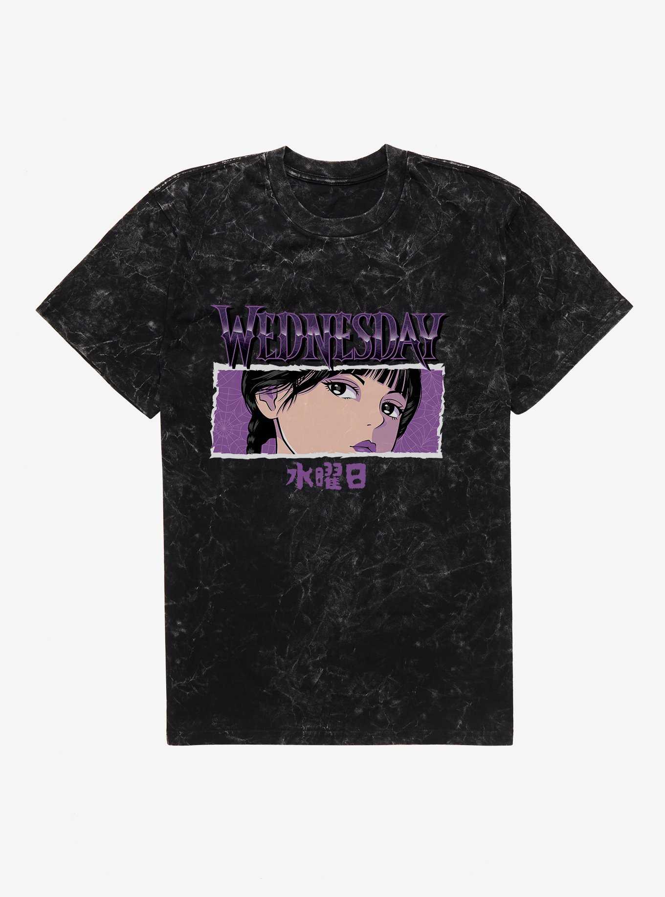 Wednesday Anime Glare Mineral Wash T-Shirt, , hi-res