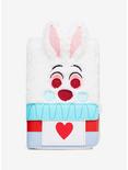 Loungefly Disney Alice In Wonderland White Rabbit Figural Fuzzy Zip Wallet, , hi-res