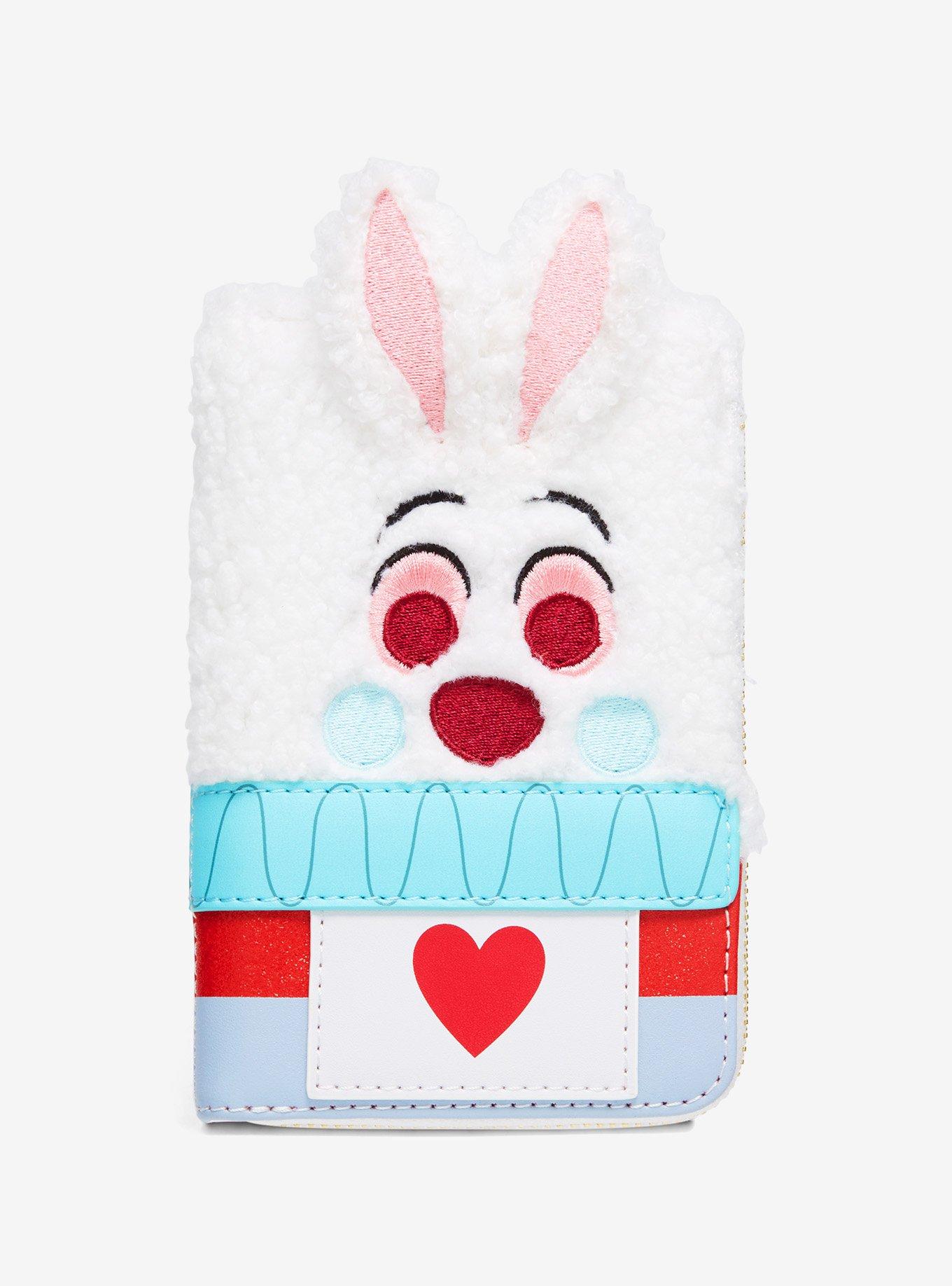 Loungefly Disney Alice In Wonderland White Rabbit Figural Fuzzy Zip Wallet, , hi-res