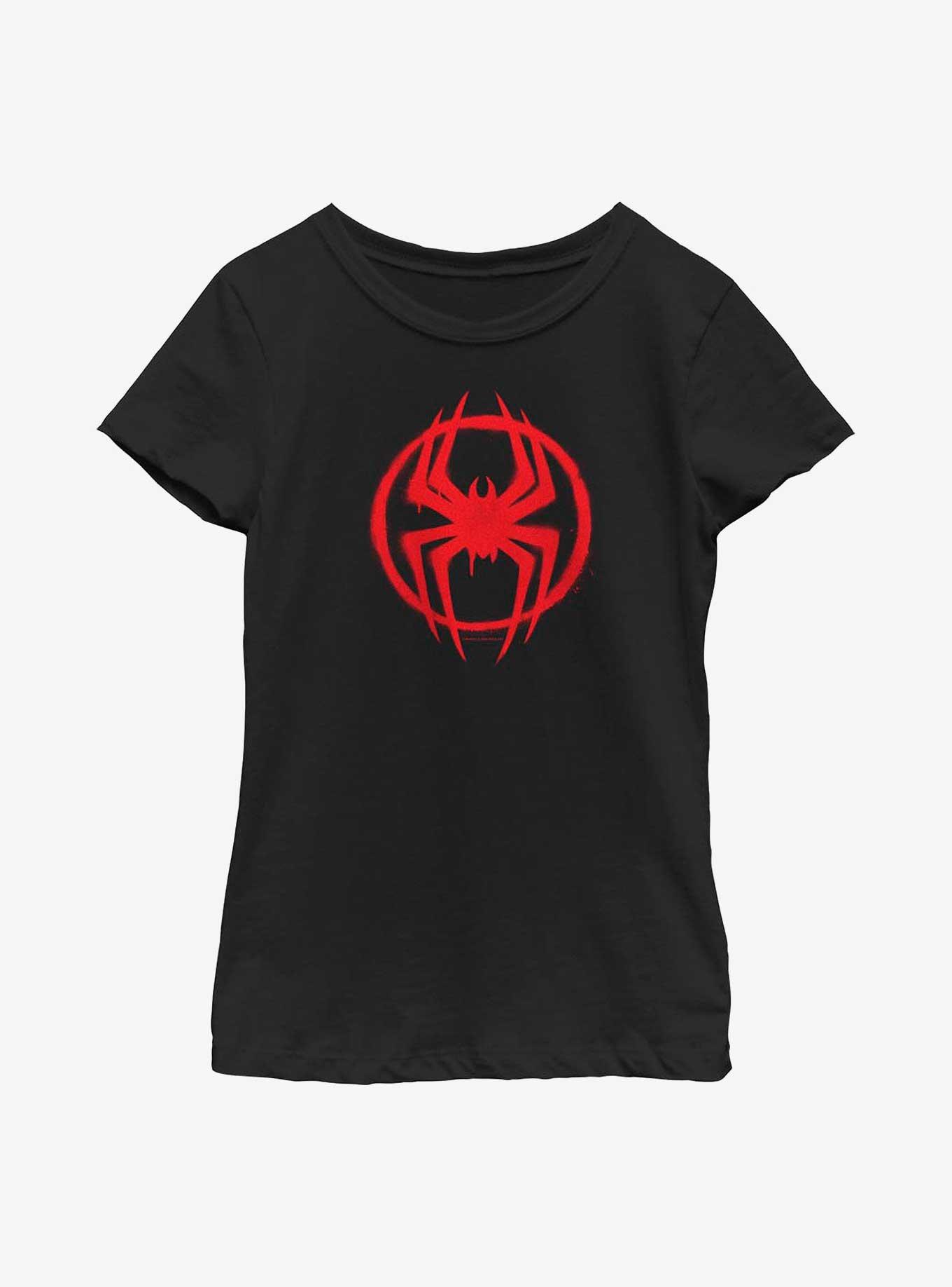 Marvel Spider-Man: Across The Spider-Verse Miles Morales Logo Youth Girls T-Shirt, BLACK, hi-res