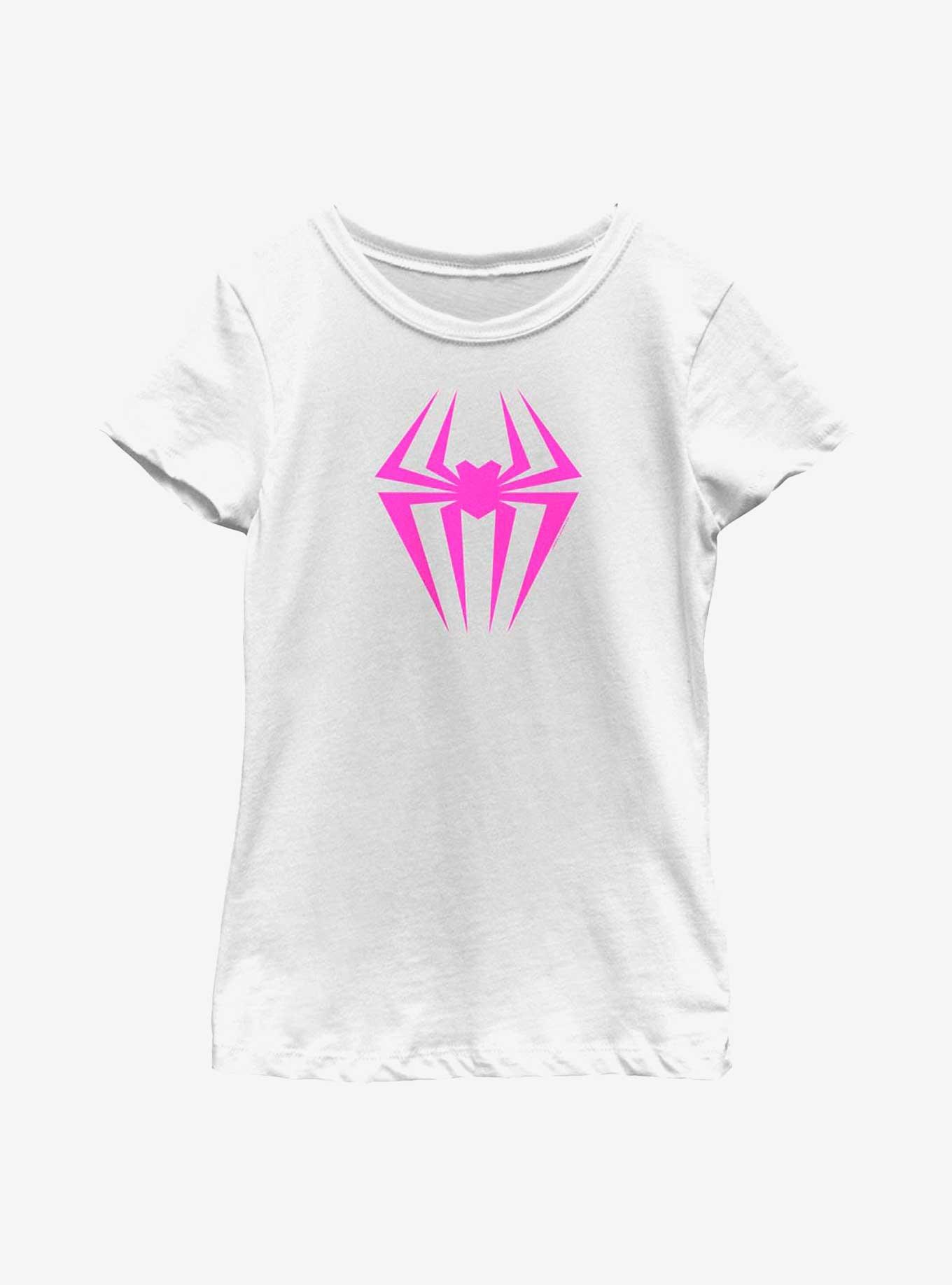 Marvel Spider-Man: Across The Spider-Verse Spider-Gwen Logo Youth Girls T-Shirt, WHITE, hi-res