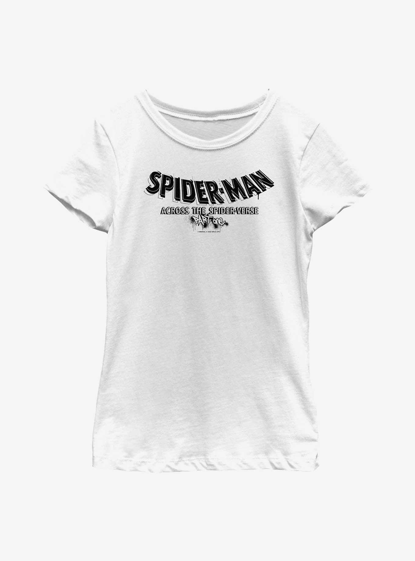 Marvel Spider-Man: Across The Spider-Verse Part One Logo Youth Girls T-Shirt, WHITE, hi-res