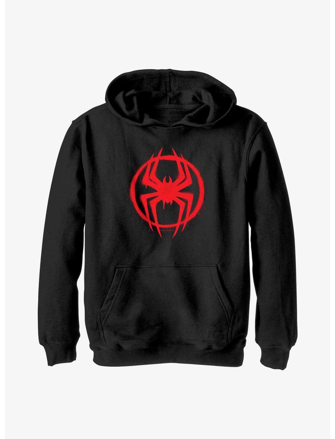 Marvel Spider-Man: Across The Spider-Verse Miles Morales Logo Youth Hoodie, BLACK, hi-res