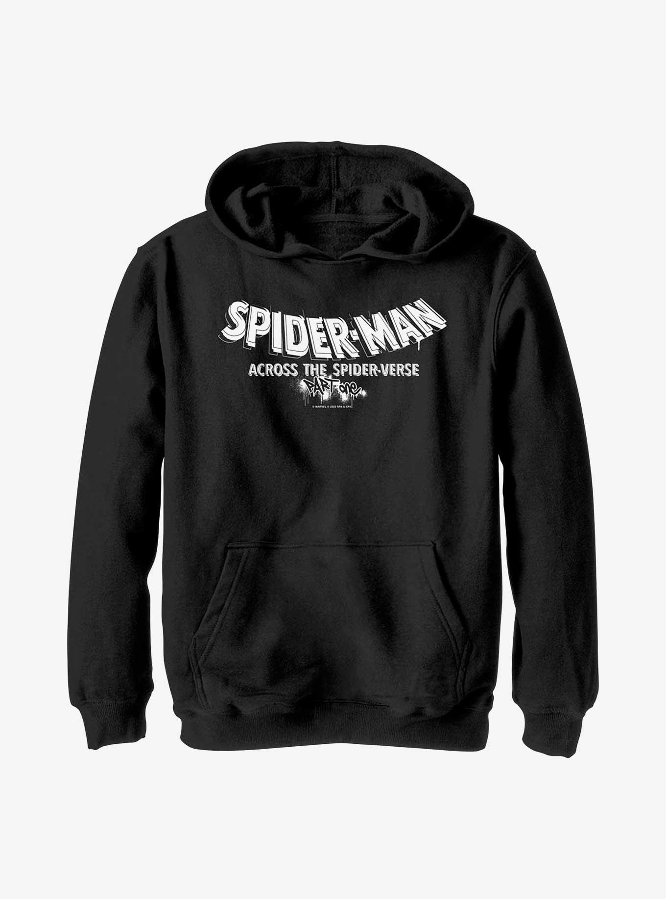 Marvel Spider-Man: Across The Spider-Verse Part One Logo Youth Hoodie, BLACK, hi-res