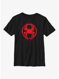 Marvel Spider-Man: Across The Spider-Verse Miles Morales Logo Youth T-Shirt, BLACK, hi-res