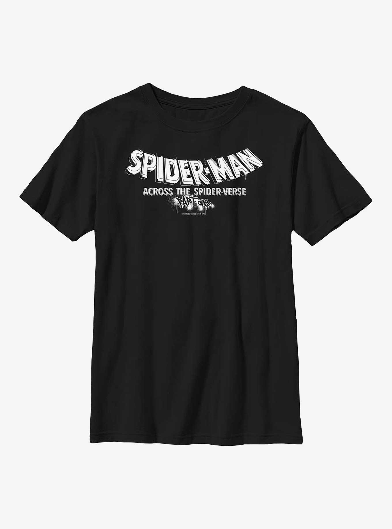 Marvel Spider-Man: Across The Spider-Verse Part One Logo Youth T-Shirt, BLACK, hi-res