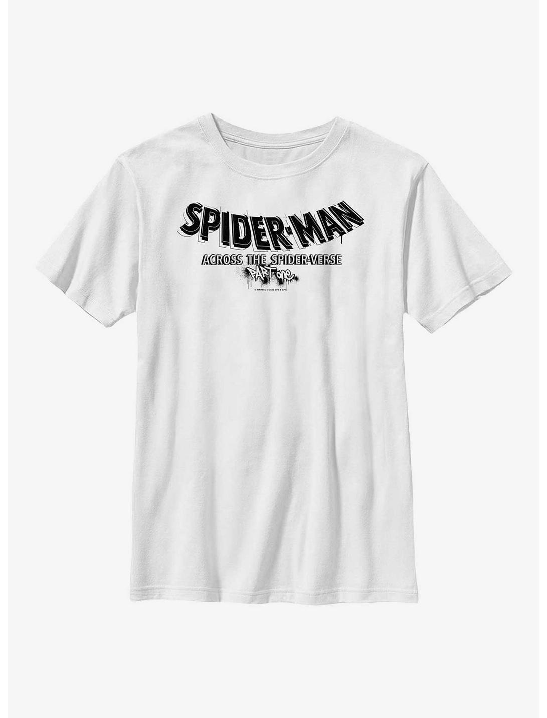 Marvel Spider-Man: Across The Spider-Verse Part One Logo Youth T-Shirt, WHITE, hi-res