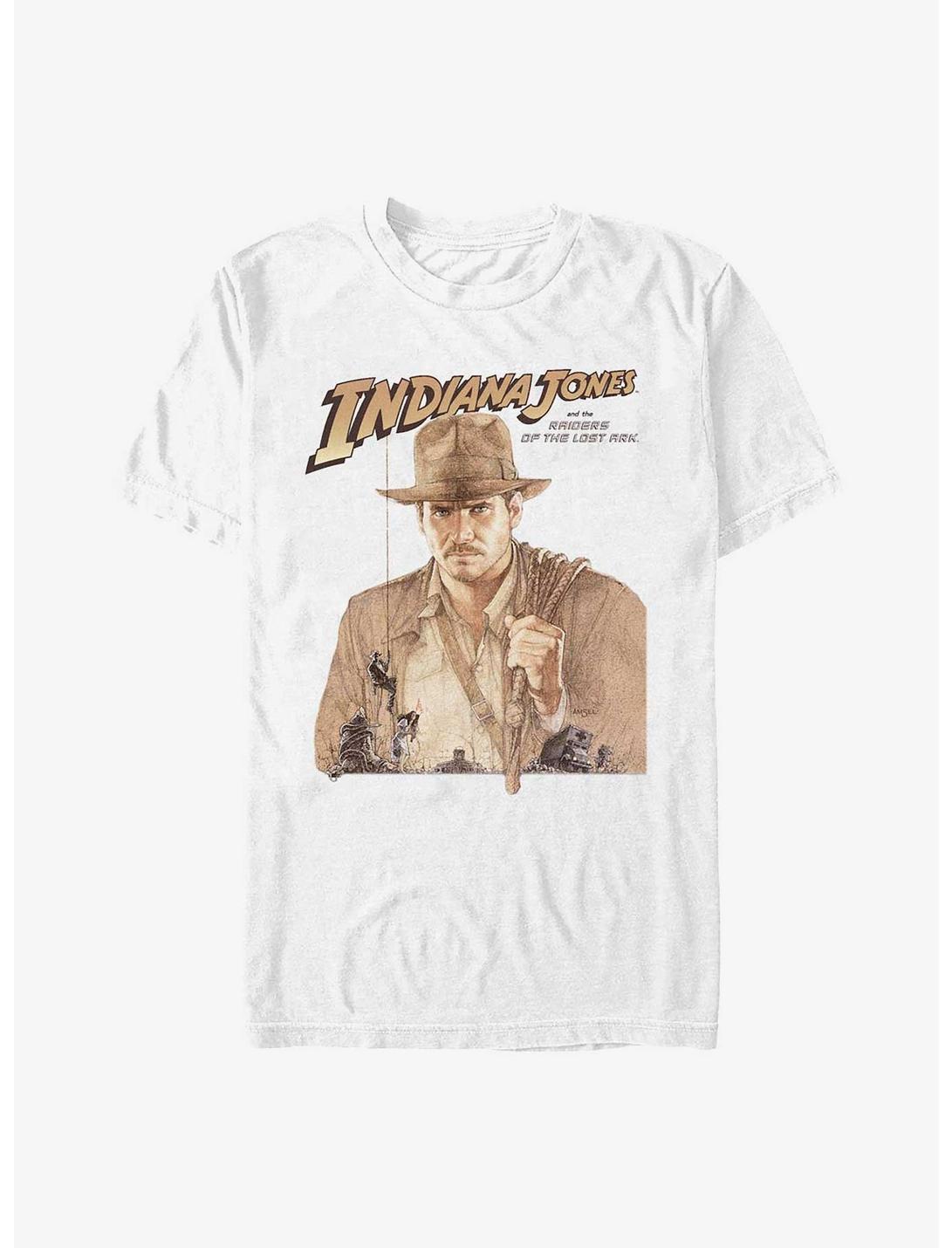 Indiana Jones and the Raiders of the Lost Ark Archaeologist Portrait T-Shirt, WHITE, hi-res