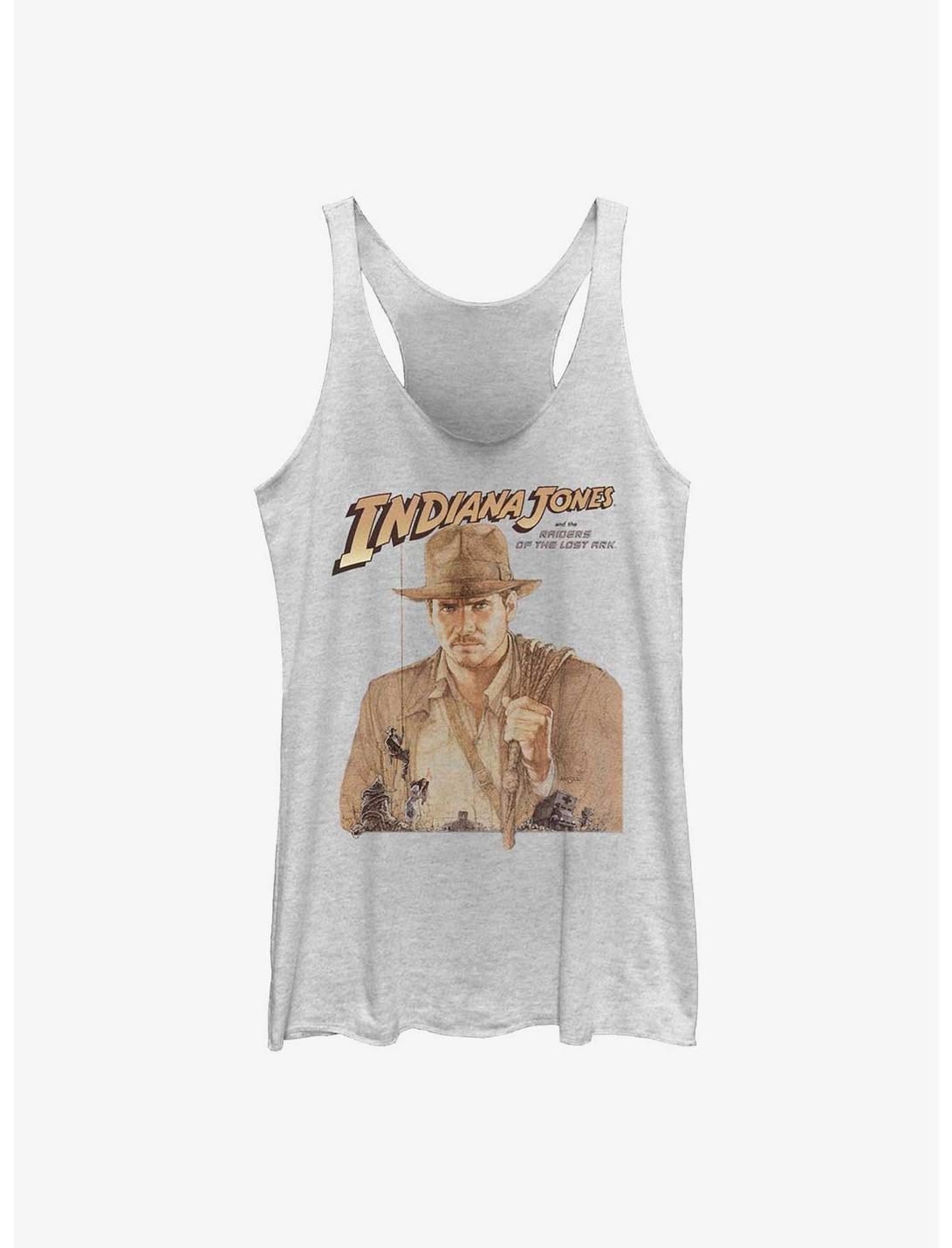 Indiana Jones and the Raiders of the Lost Ark Archaeologist Portrait Girls Tank, WHITE HTR, hi-res