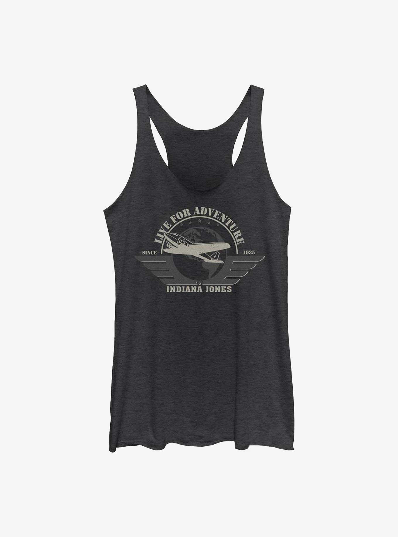 Indiana Jones Aviation Badge Girls Tank, BLK HTR, hi-res