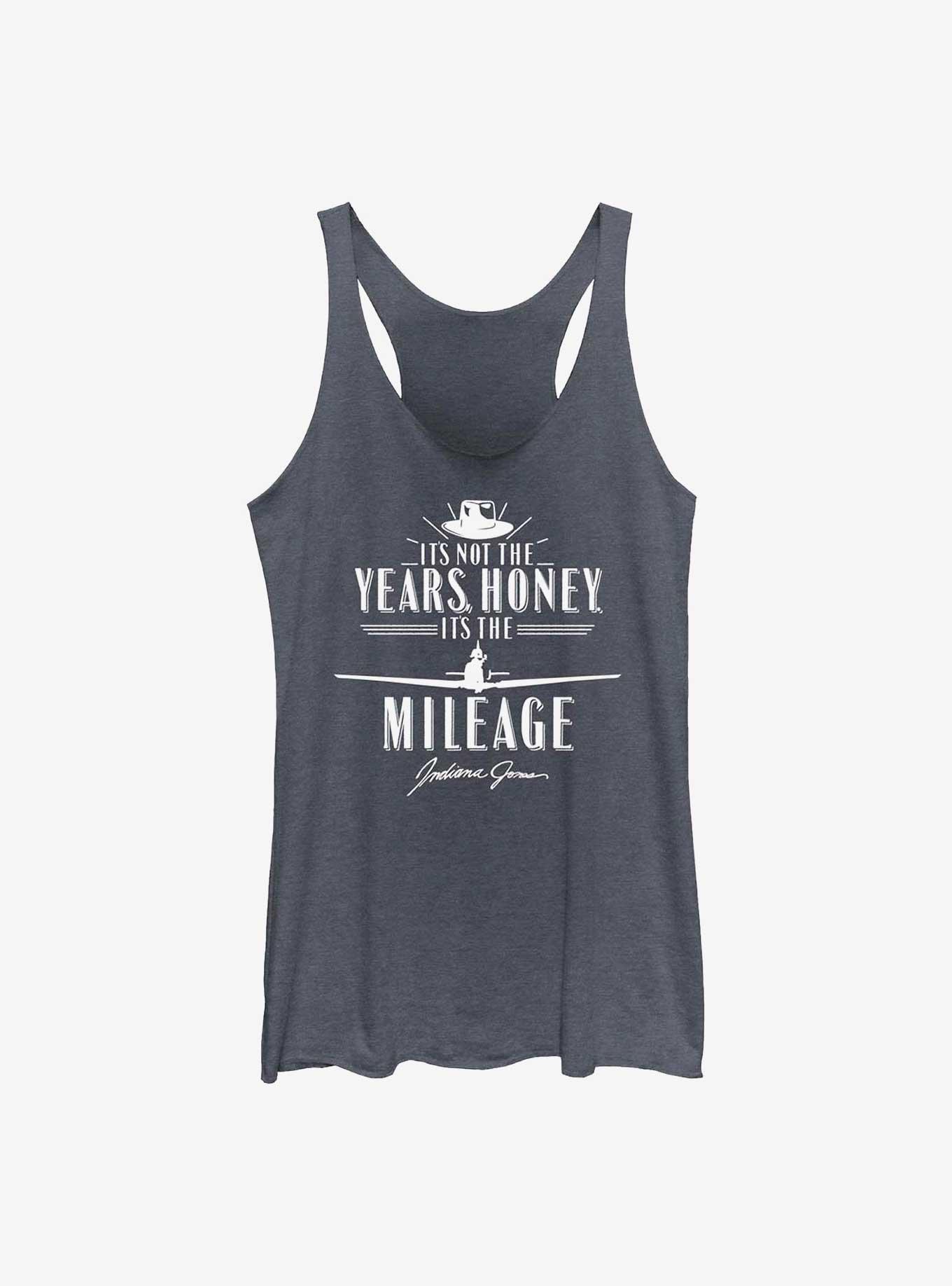 Indiana Jones It's The Mileage Girls Tank, NAVY HTR, hi-res