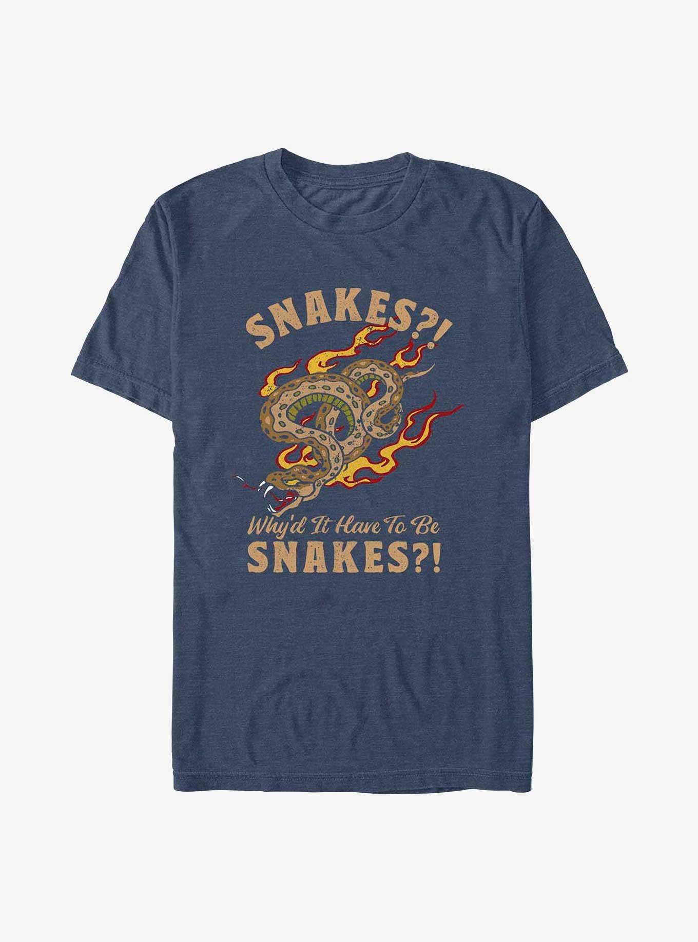 Indiana Jones Why'd It Have To Be Snakes T-Shirt, NAVY HTR, hi-res