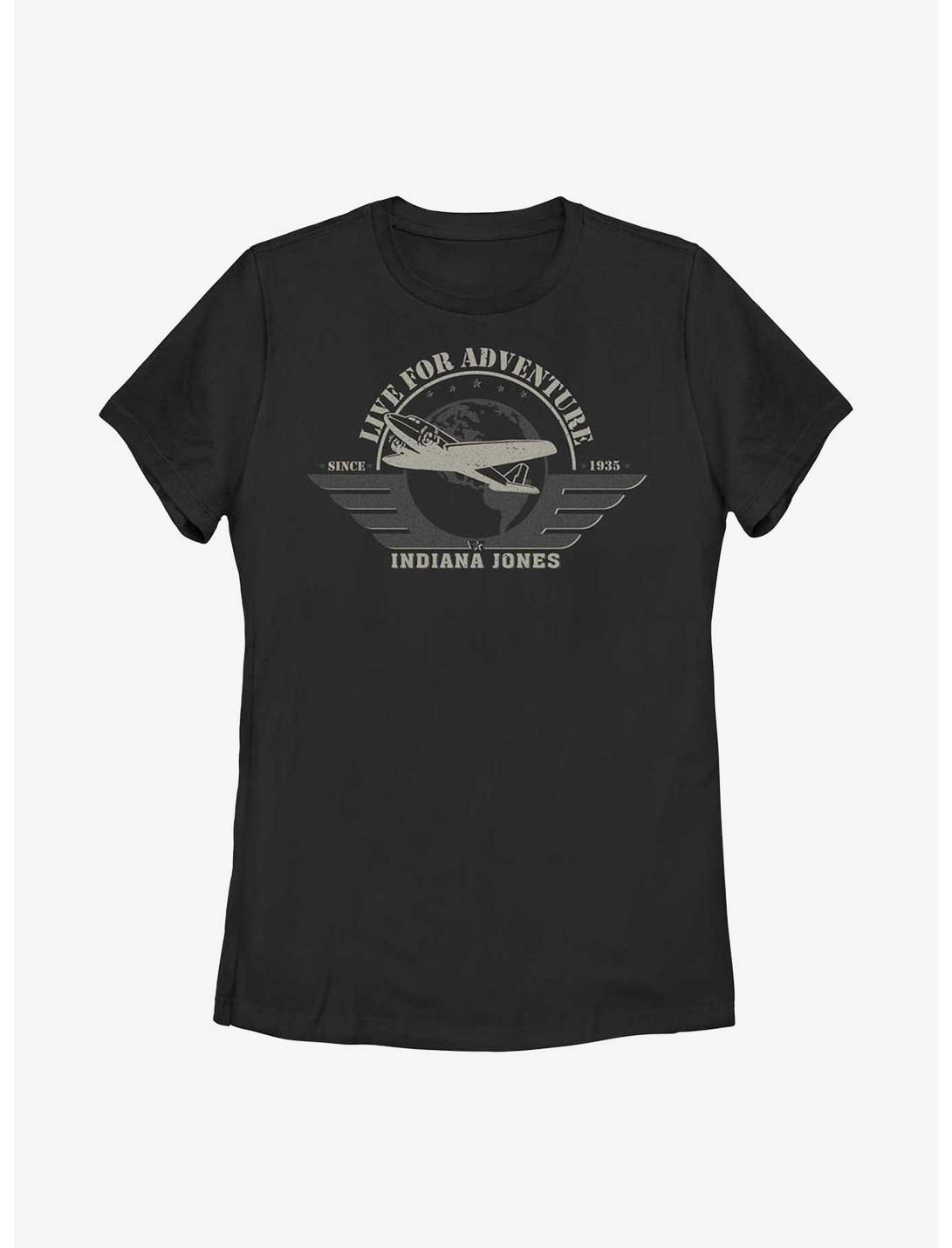 Indiana Jones Aviation Badge Womens T-Shirt, BLACK, hi-res