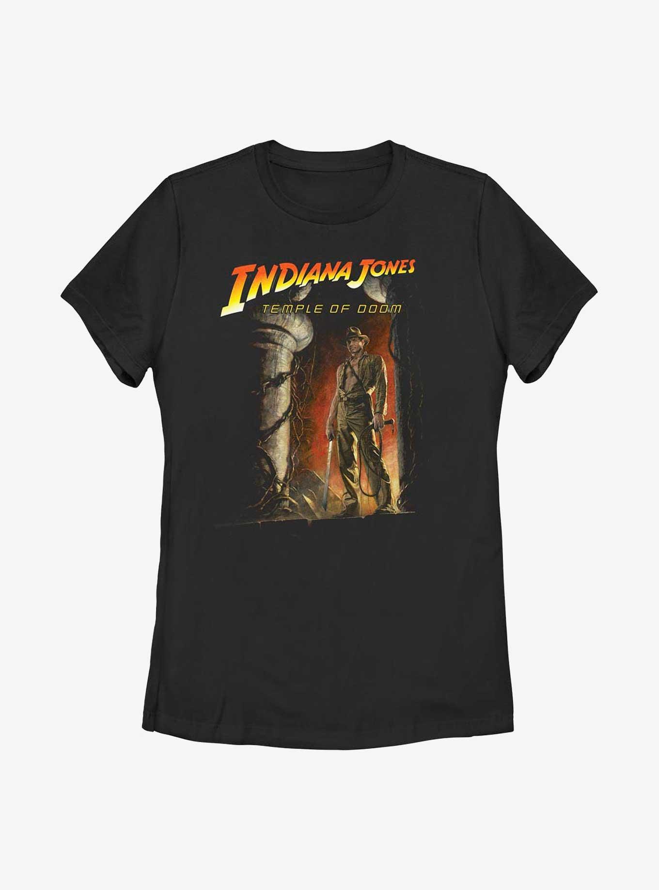 Indiana Jones and the Temple of Doom Poster Womens T-Shirt, BLACK, hi-res