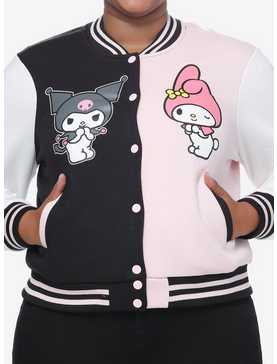 My Melody & Kuromi Split Varsity Jacket Plus Size, , hi-res