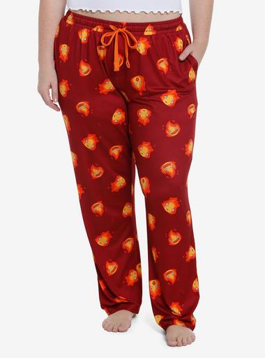Studio Ghibli Howl's Moving Castle Calcifer Pajama Pants Plus Size