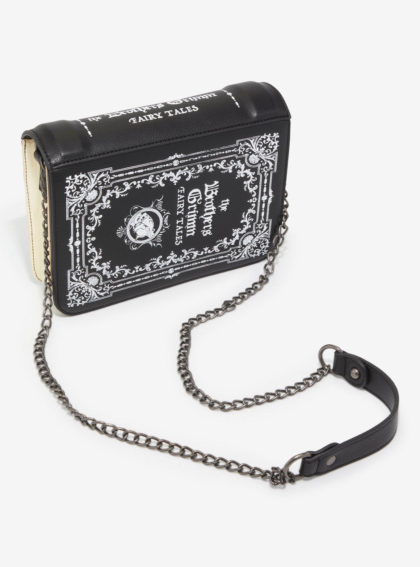Black Punk Crossbody Mini Bag Card Purse with Chunky Chain