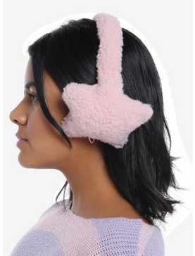 Pastel Pink Plush Star Earmuffs, , hi-res