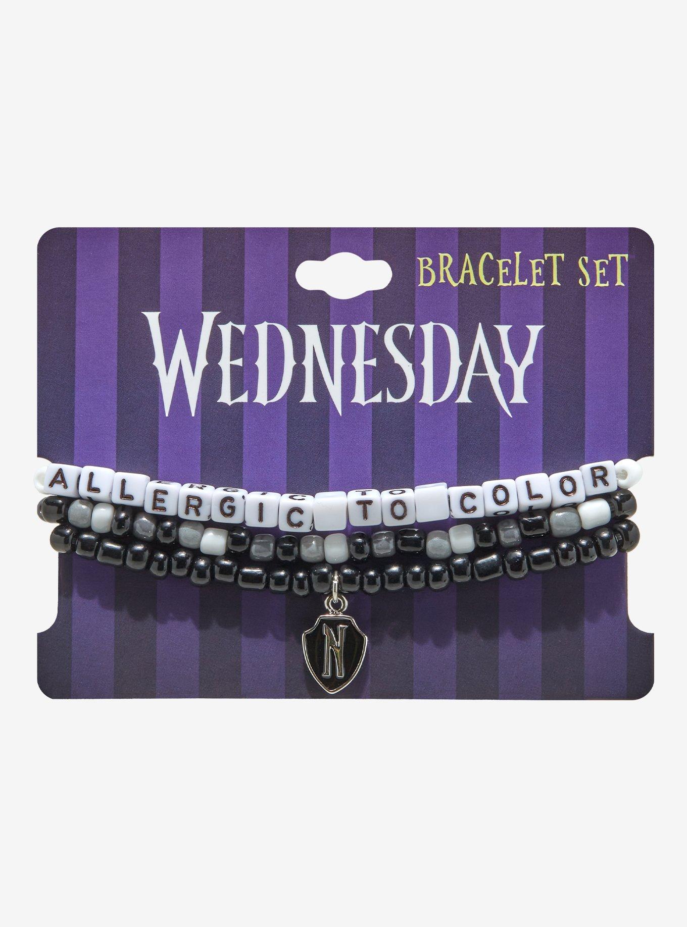 Wednesday Monochrome Beaded Bracelet Set, , hi-res