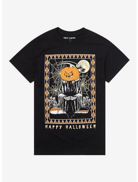 Vintage Halloween Pumpkin Reaper Boyfriend Fit Girls T-Shirt, , hi-res